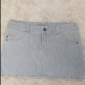 Express Nautical Fisherman Preppy Striped Jean Skirt